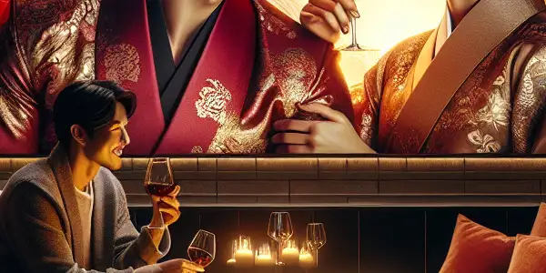 A cozy, stylish room featuring a romantic Korean adult film screening with ambient lighting and pop culture decor.